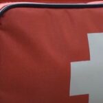 Close up photo of a first aid kit