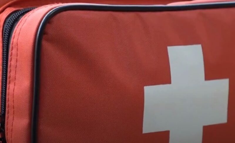 Close up photo of a first aid kit