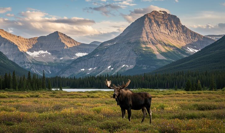 Moose photographed in Glacier National Park