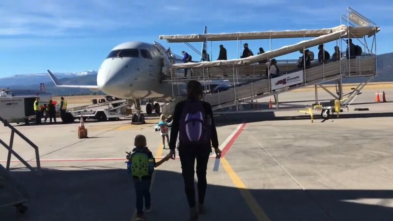 Boarding a plane at Missoula Montana Airport